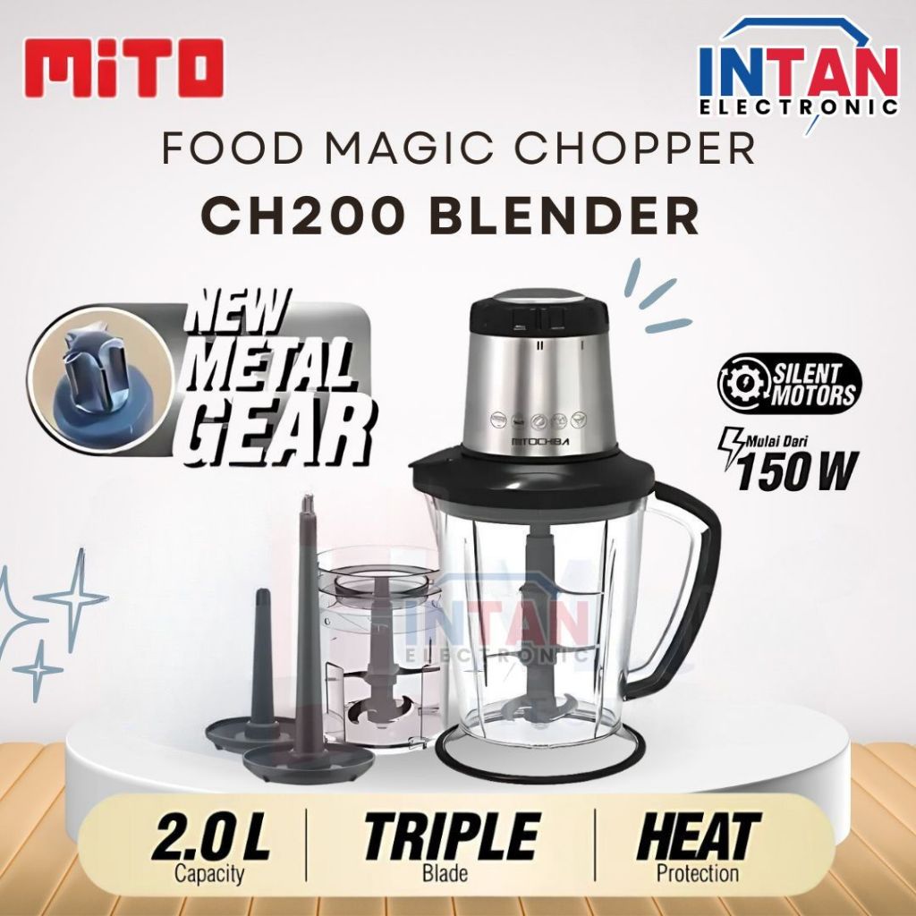 FOOD CHOPPER MITOCHIBA CH-200 CH200 CH 200 BLENDER PENGHANCUR ES PENGGILING DAGING METAL GEAR