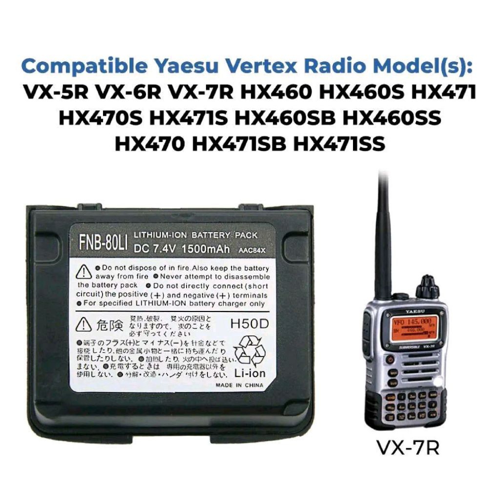 FNB-80 HT Yaesu VX-6R VX-5R VX-7R Baterai FNB80Li FNB-80Li batre VX7R VX6 VX5