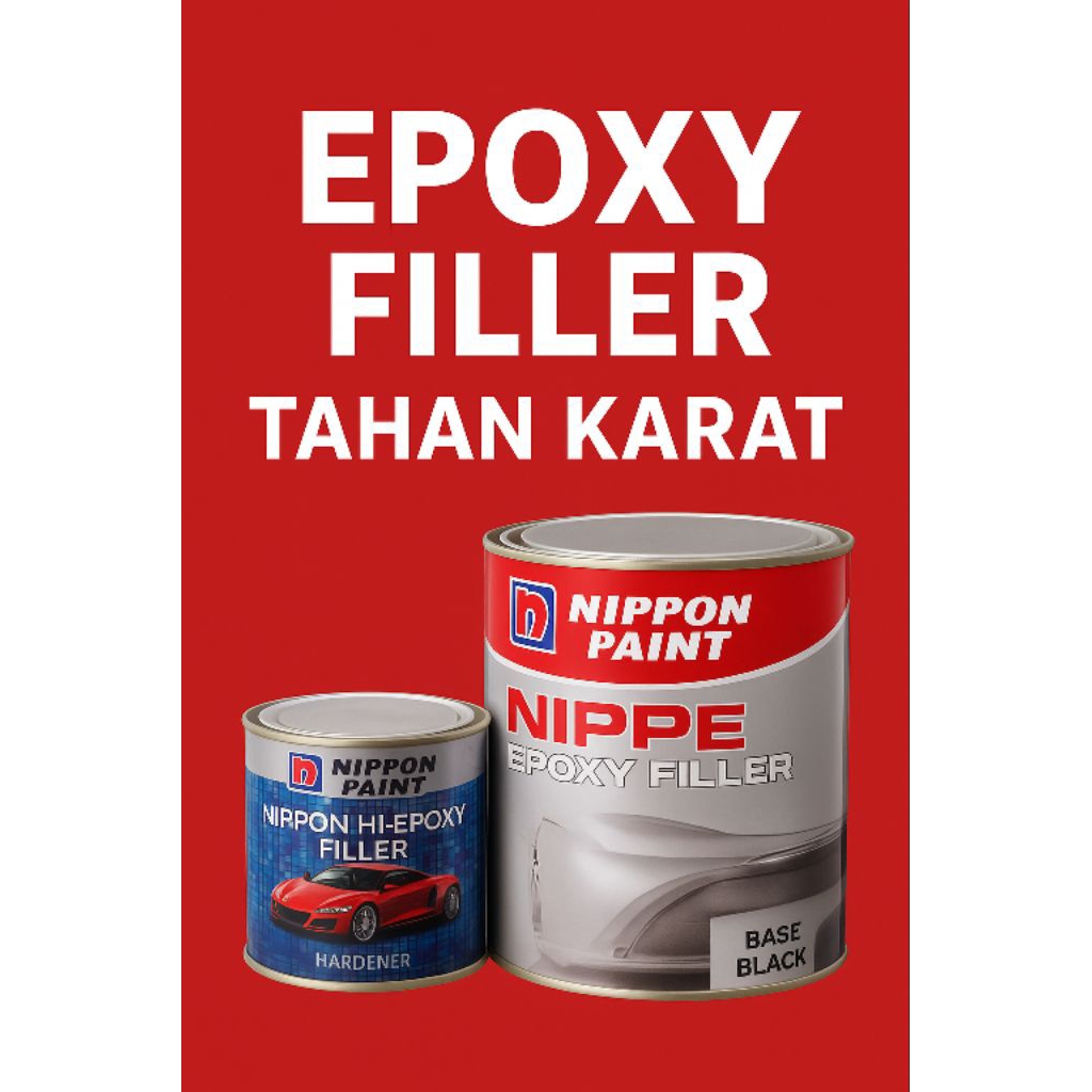 Nippon Hi-Epoxy Filler + Hardener – Cat Dasar Mobil & Motor Anti Karat / Cat Dasar 2 Komponen