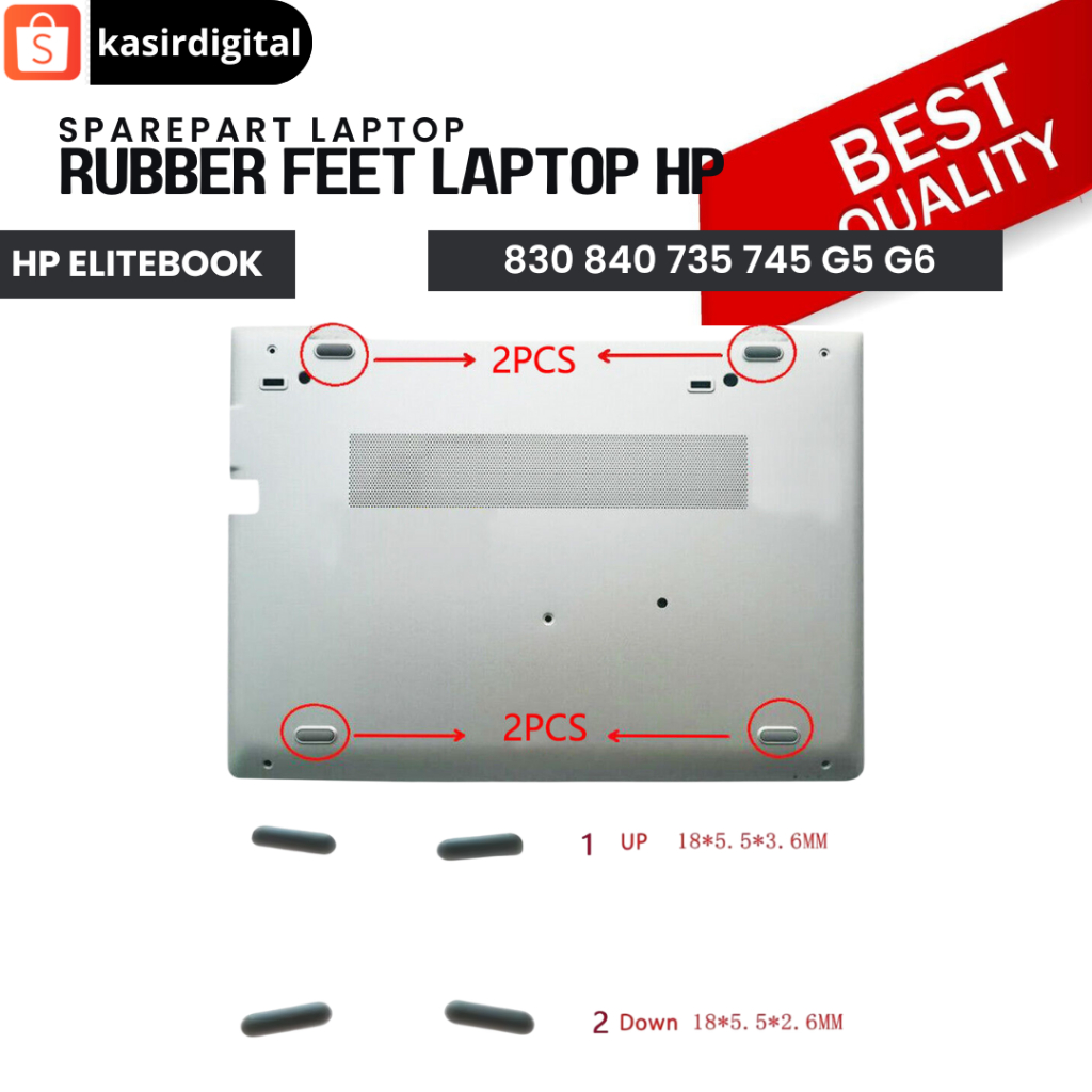 Rubber Feet cocok untuk Laptop HP Elitebook Karet kaki pelindung bantalan