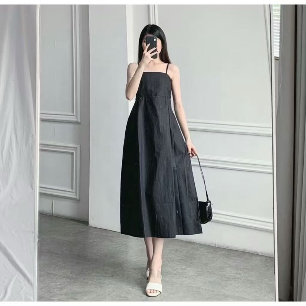 ￼Dress Premium Napoly Sleeveless Dress Gaun Panjang Dress Korean Style Inner Dress Tanpa Lengan Jumb