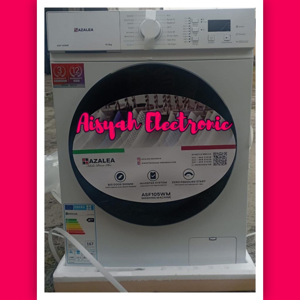 PROMO MESIN CUCI FRONT LOADING AZALEA 10,5 KG