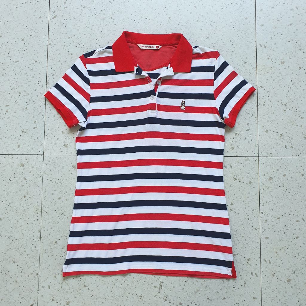 Baju Kaos Polo Wanita Anak Hush Puppies / Size S - LD 44 cm / Bekas - Second - Preloved