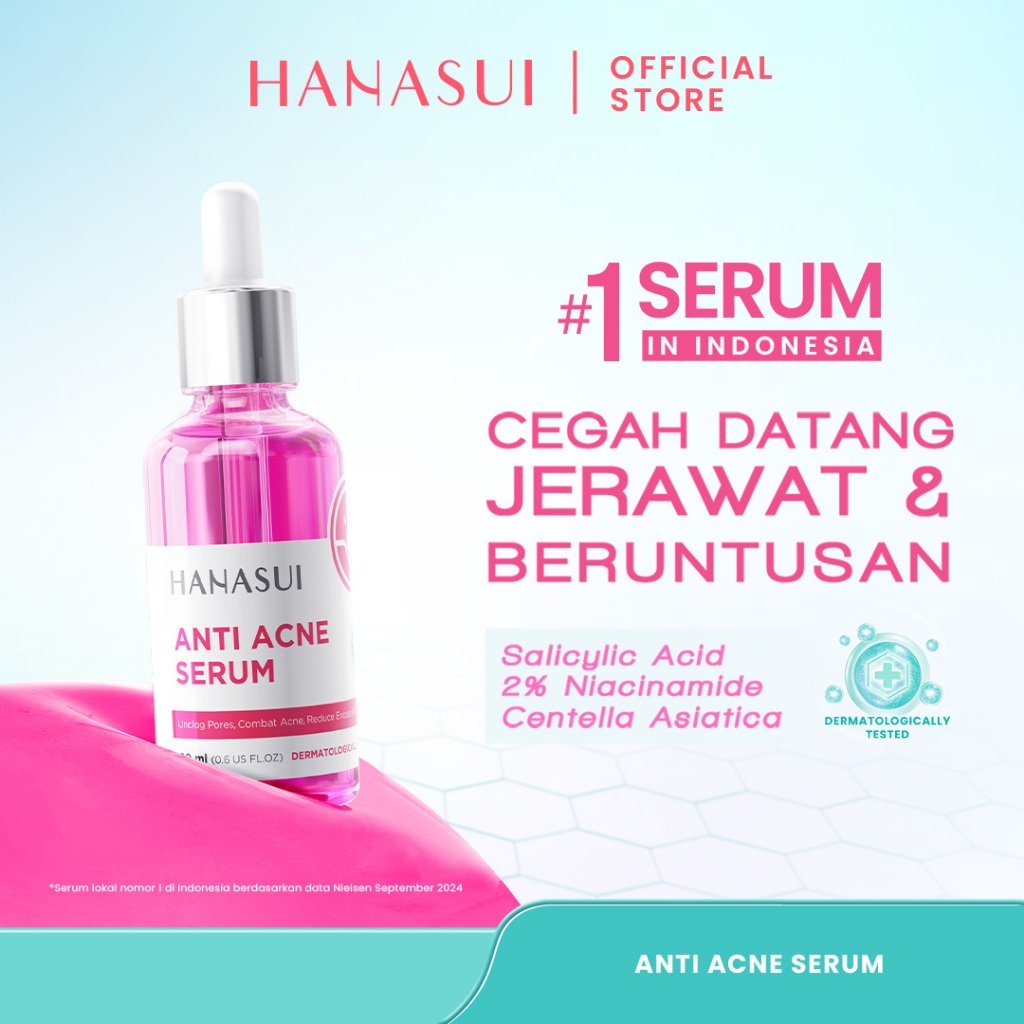Hanasui Anti Acne Serum - Jerawat & Beruntusan Menenangkan dengan Centella Asiatica Salicylic Acid &