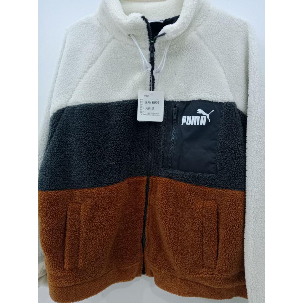 Jaket Pria Dan Wanita Original # PUMA Wool # Cream / Grey / Brown #