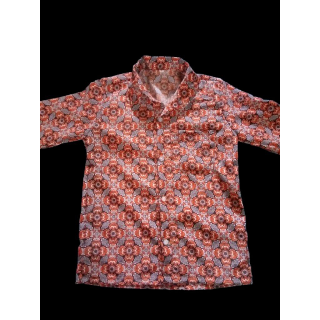 Batik SD/Batik Sekolah MI/Seragam Batik Sekolah bunga Nusa/nusa orange