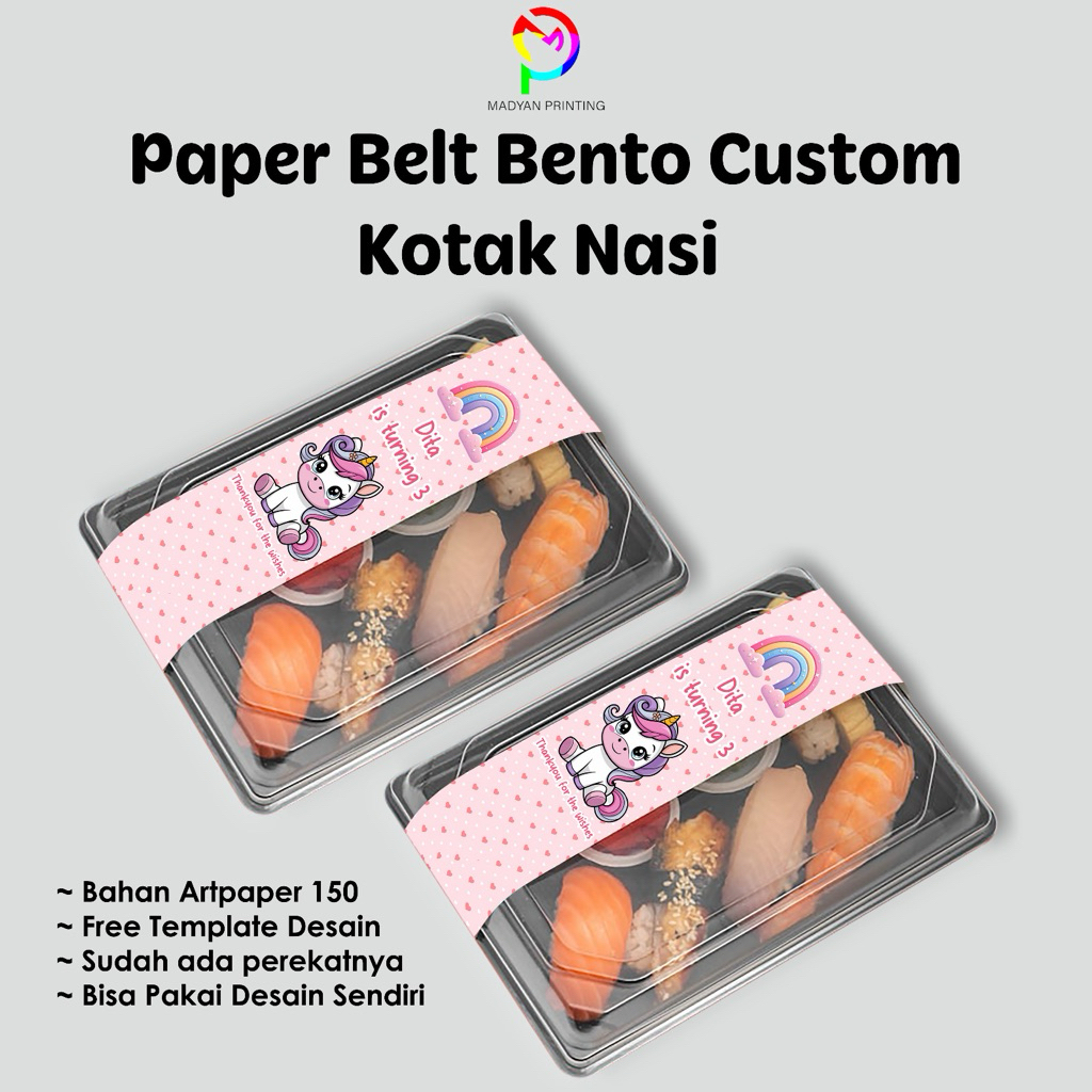 Paper Belt Bento Kotak Nasi Custom