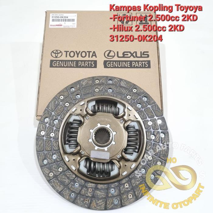 PLAT KAMPAS KOPLING CLUTCH DISC FORTUNER HILUX 2KD 2.5 2500CC 31250-0K204 TOY GOOD QUALITY
