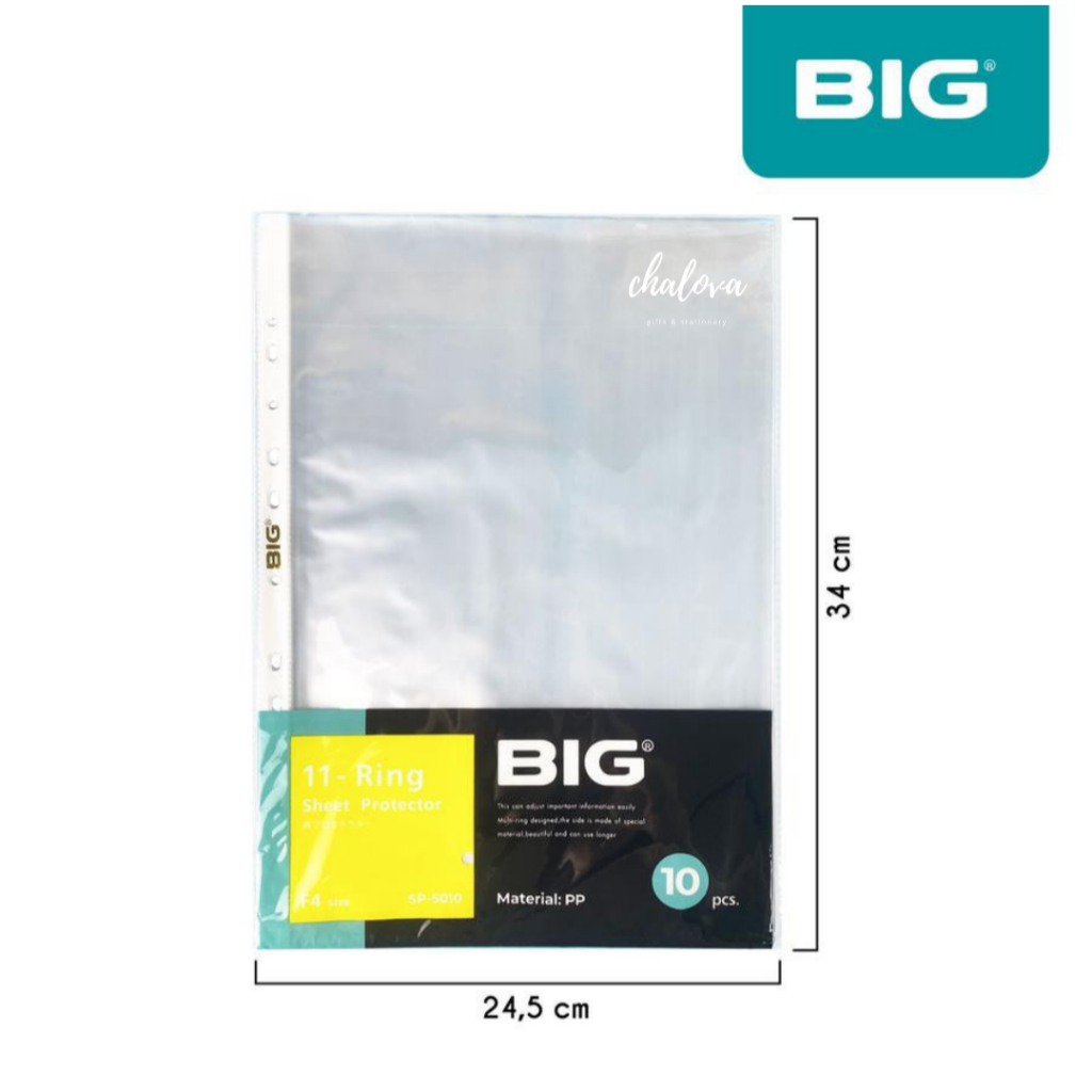 [PAK] SHEET PROTECTOR BIG F4 SP-5010 11-RING / PLASTIK PP POCKETS ISI 10 PCS