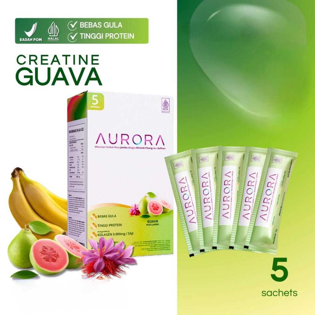 Aurora Saffron Collagen Creatine Guava 5 Sachets