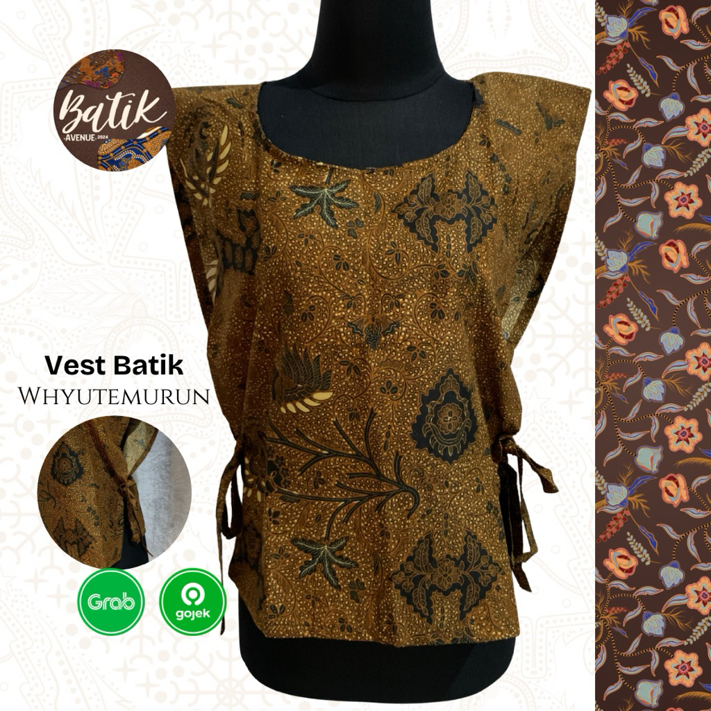 Vest Batik Wanita Premium- Whyutemurun / Vest Batik / Baju Murah : Baju Batik / Hari Batik / Baju Ka