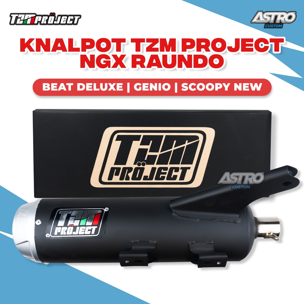 Knalpot TZM Project NGX Raundo Beat Deluxe Genio Scoopy Vario 125 150 Black Series Kenalpot Racing