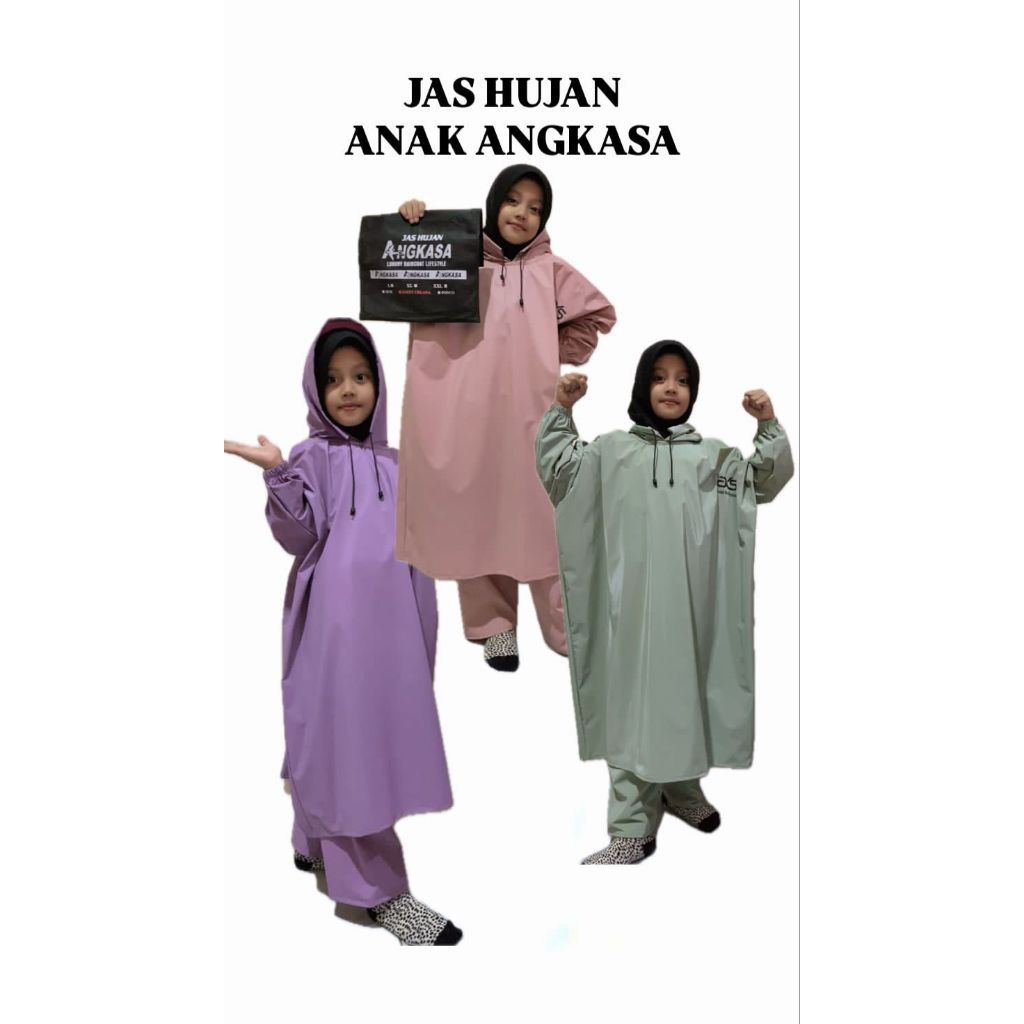 JAS HUJAN ANAK SETELAN JAS HUJAN PONCO ANAK UNTUK USIA 7-12 TAHUN