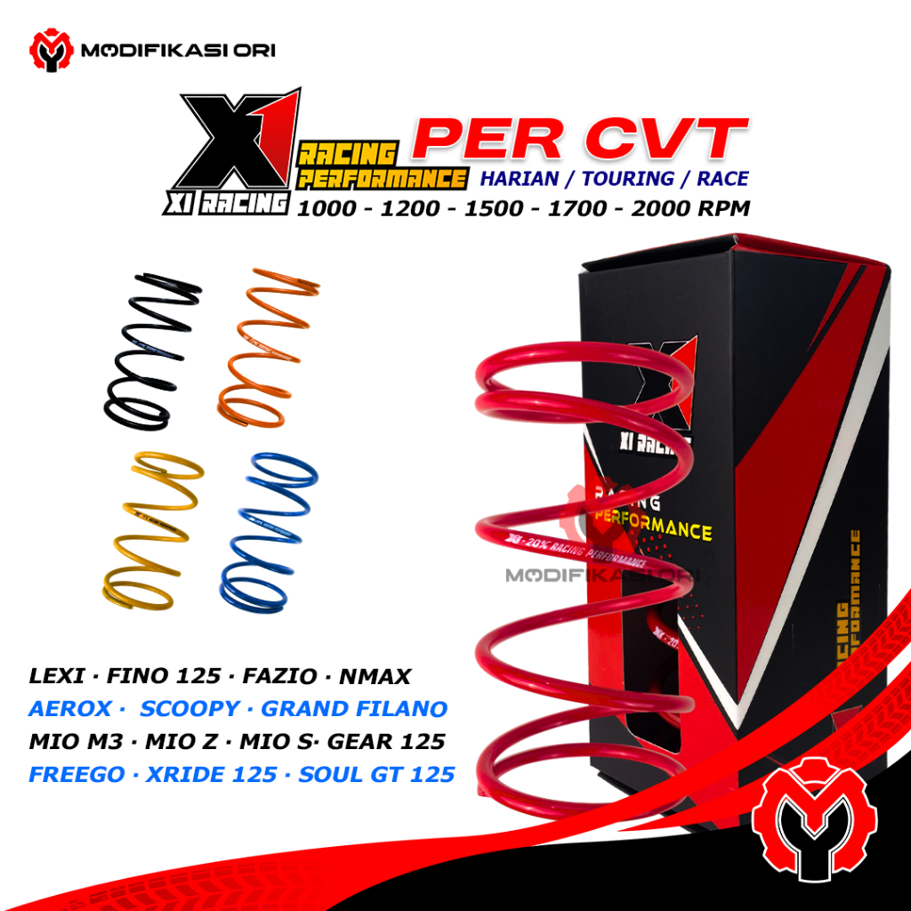 PER CVT 2000 RPM X1 RACING - YAMAHA NMAX AEROX LEXI - FILANO FAZIO - MIO FINO 125 - MODIFIKASI ORI