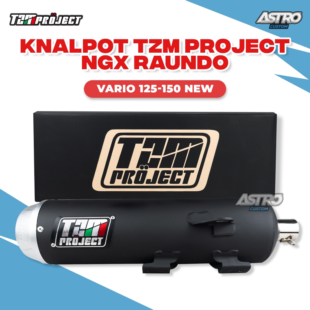Knalpot TZM Project NGX Raundo Vario 125 150 Beat Scoopy Genio Black Series Kenalpot Racing