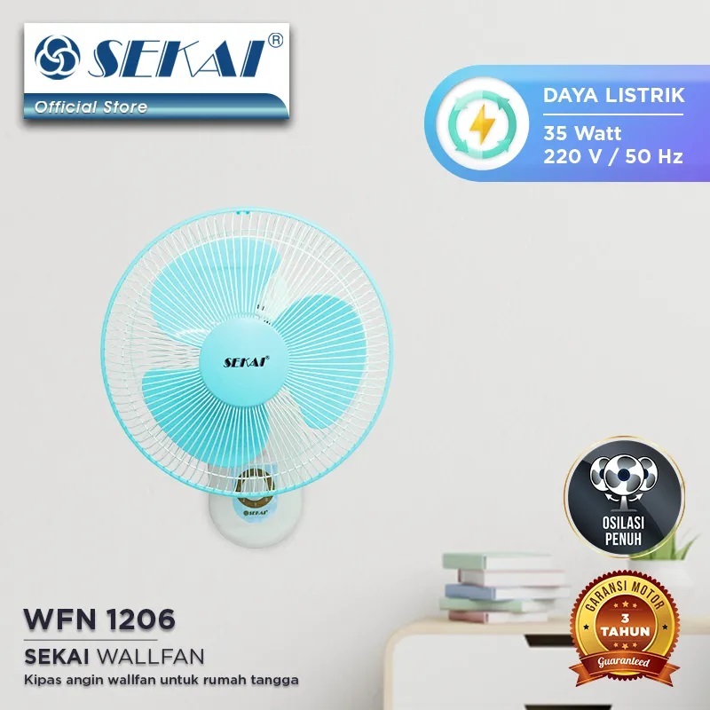 SEKAI KIPAS ANGIN DINDING 12inch WFN1206 / KIPAS ANGIN SEKAI