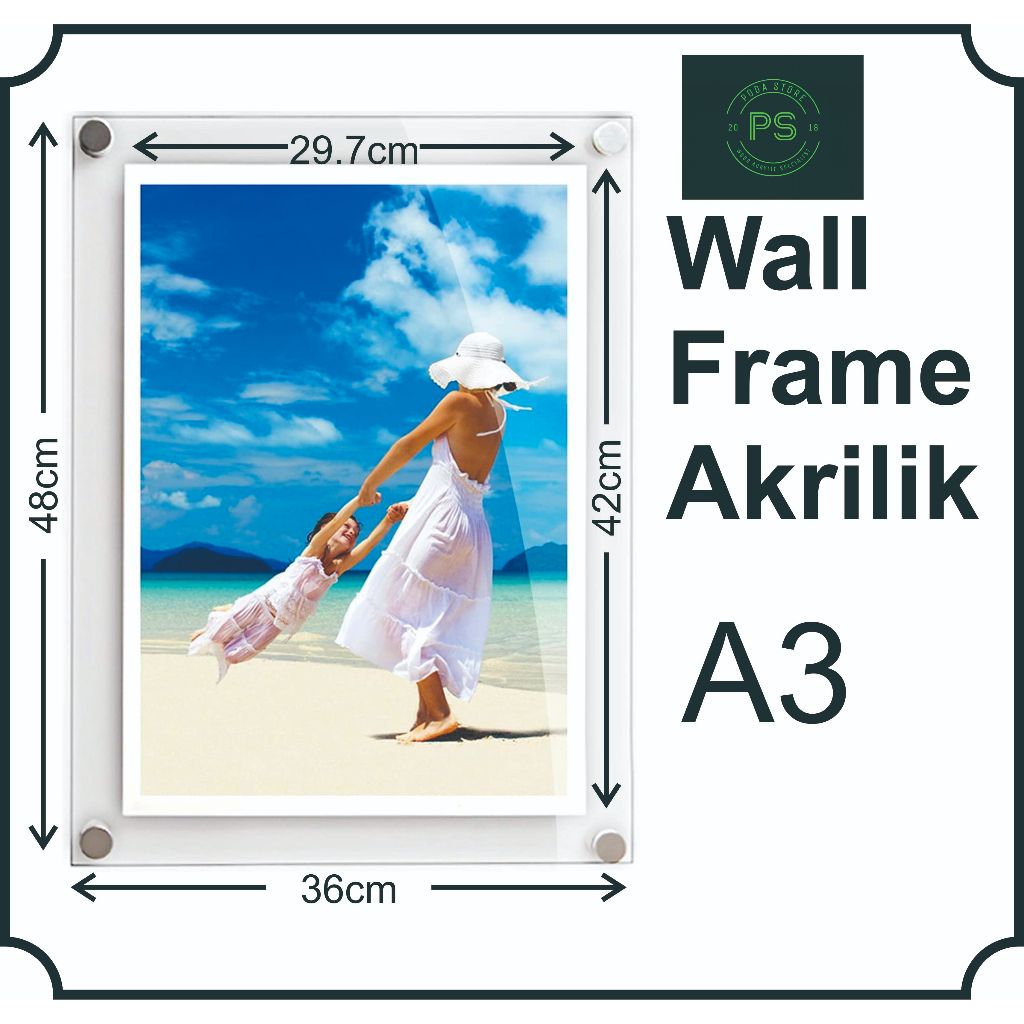 Wall Frame Akrilik A3 / Frame akrilik