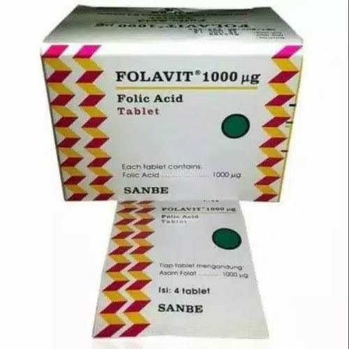 Folavit 1000 mcg Suplemen Vitamin Asam Folat (Vitamin B9) Original Sanbe Farma