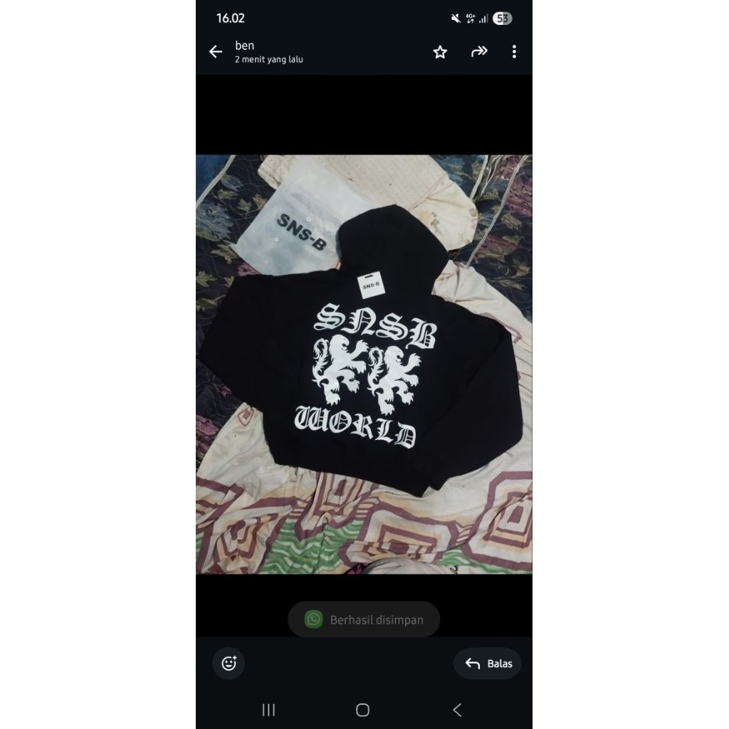 hoodie snsb sz M black second