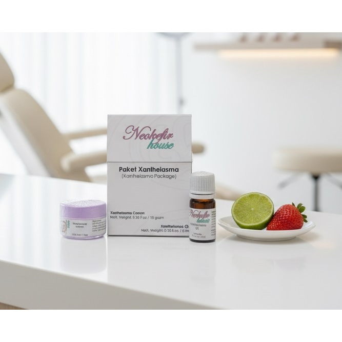 Paket Xanthelasma - obat salep 10gr dan minyak xanthelasma 5 ml - hilangkan lemak & benjolan di mata