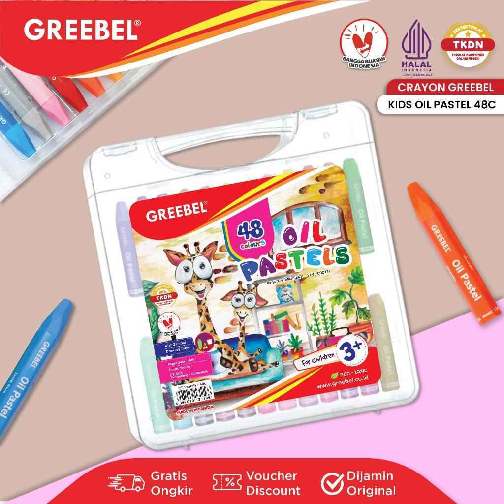 GREEBEL OIL PASTELS 48 COLOUR | CRAYON 48 WARNA