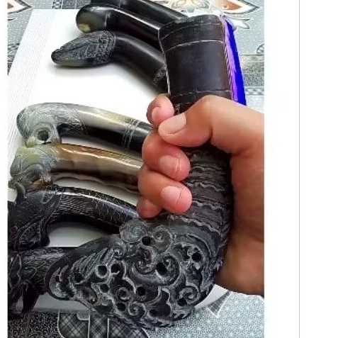 Gagang tanduk makara panjang 18cm lebar 3,5cm