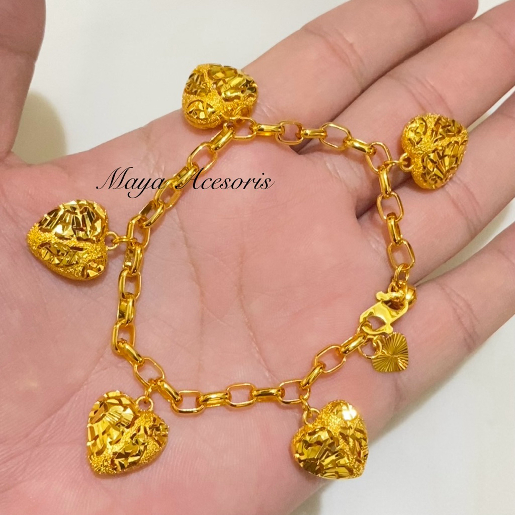 Gelang Mainan Love Rantai Titanium Lapis