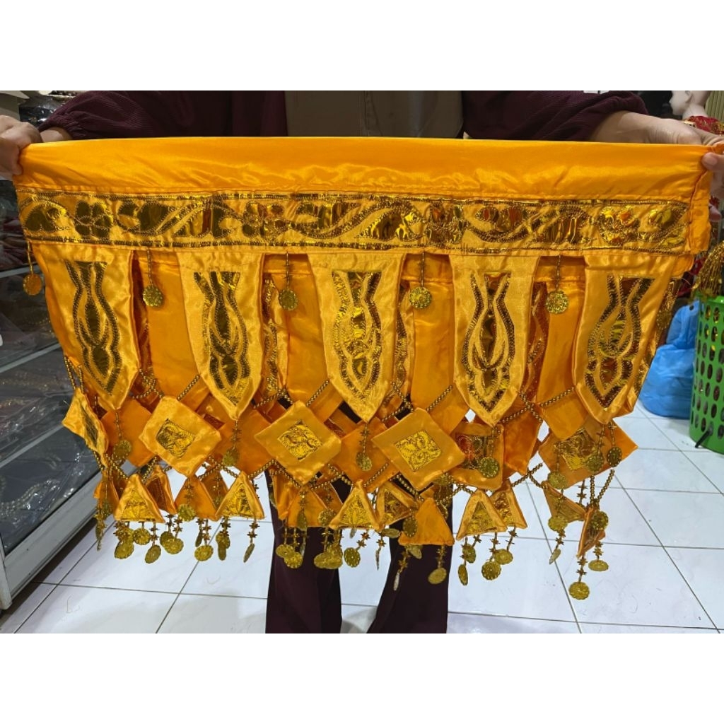 ondas cincang / hiasan pelaminan minang / ondas cincang warna kuning