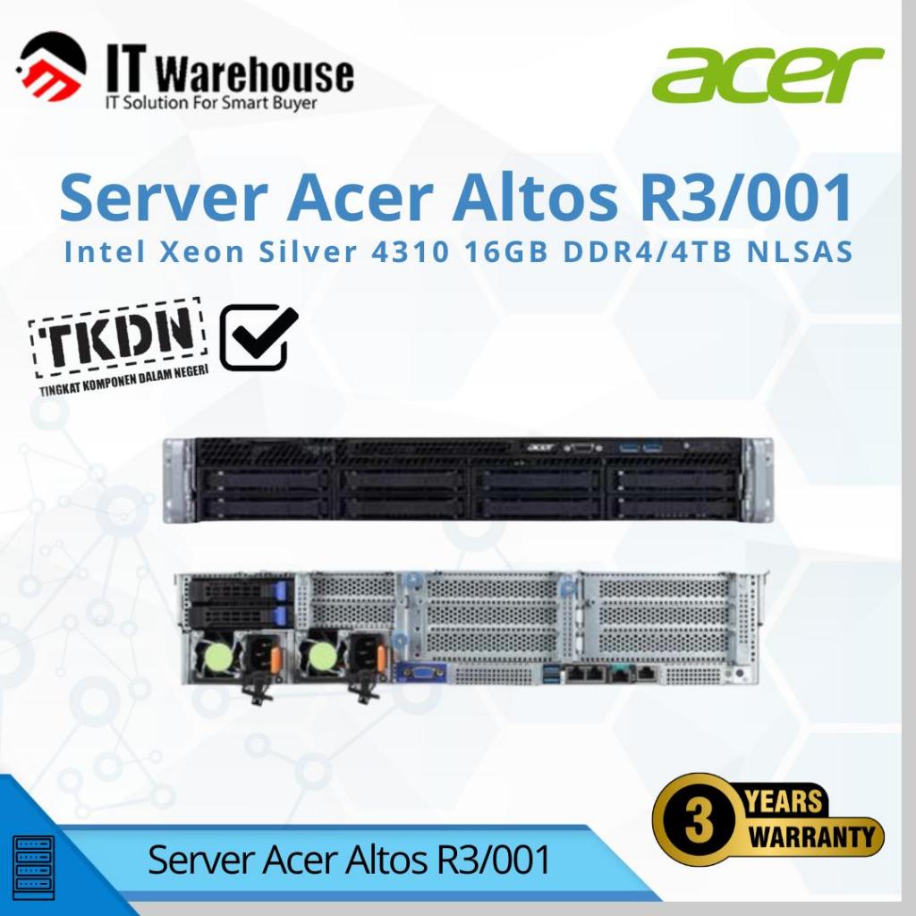 Acer Server Altos R3/001 Intel Xeon Silver 4310 16GB DDR4 4TB NLSAS TKDN Garansi 3 Tahun