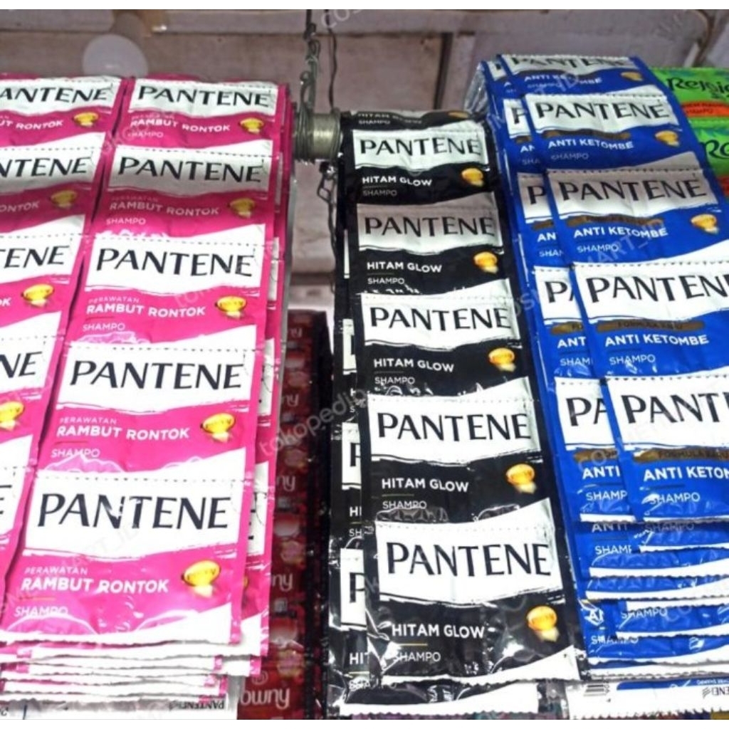 Pantene Shampo Rencengan 24 Sachet Biru Hitam Pink