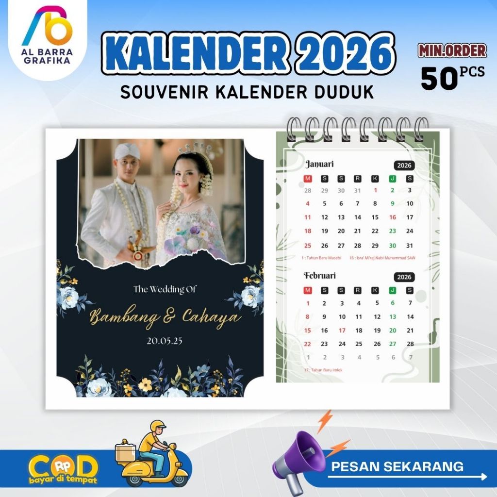 Souvenir pernikahan Kalender Duduk Custom KALENDER DUDUK BISA PASANG FOTO SENDIRI