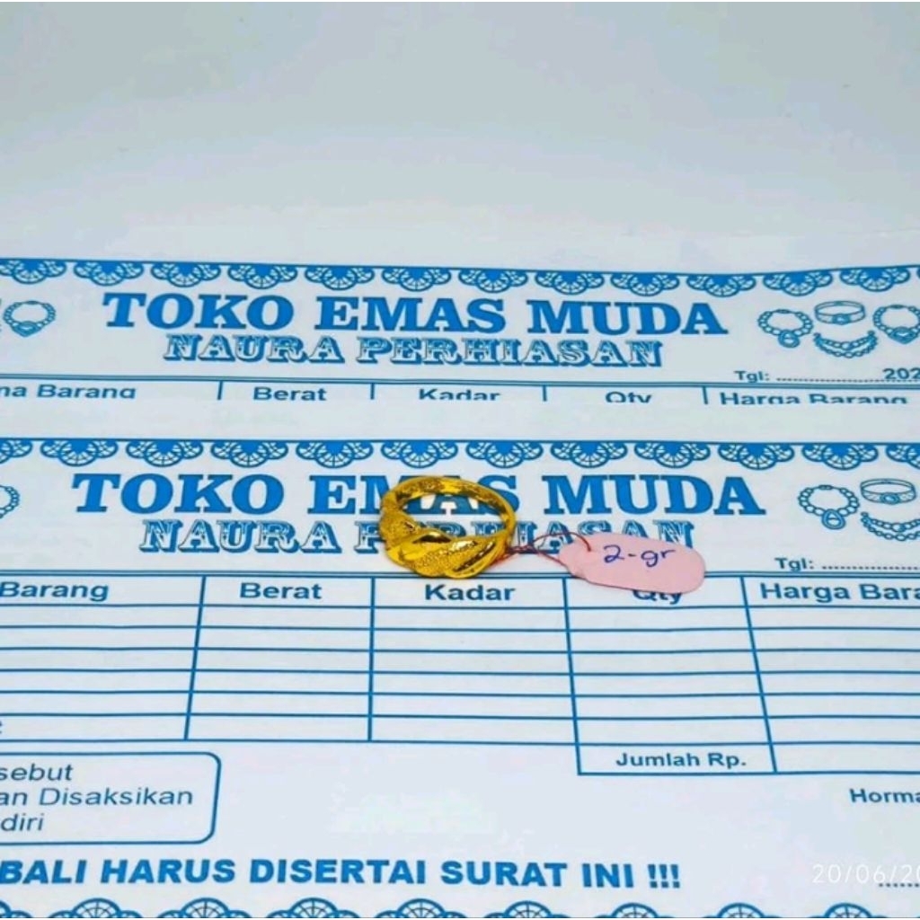 CINCIN SPIRAL FRE SURAT BERLAPIS EMAS MUDA