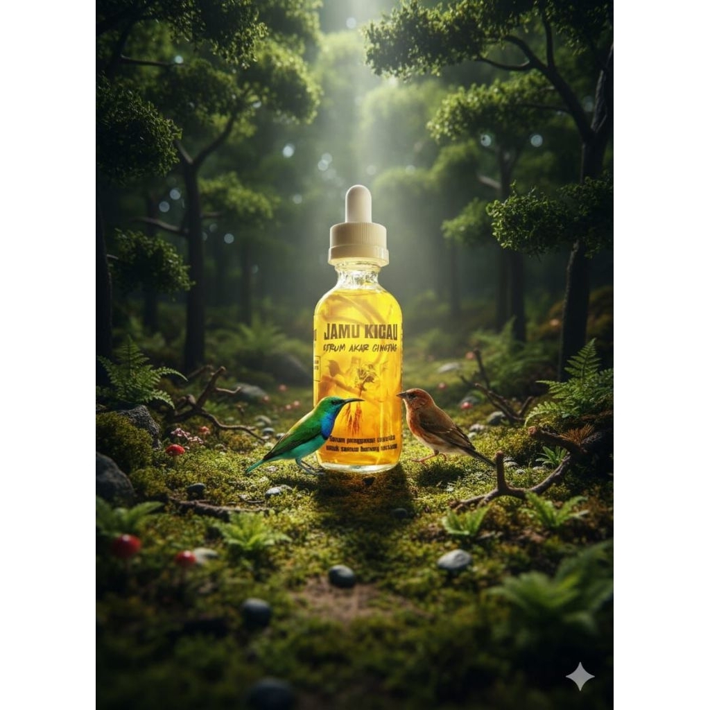1 botol jamu kicau serum akar ginseng 60 ml vita strees burung obat vitamin burung murai nafsu makan