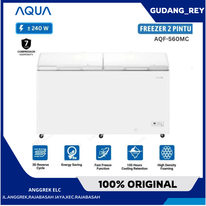 FREEZER AQUA 2 PINTU AQF-560MC/ 502 L GARANSI RESMI
