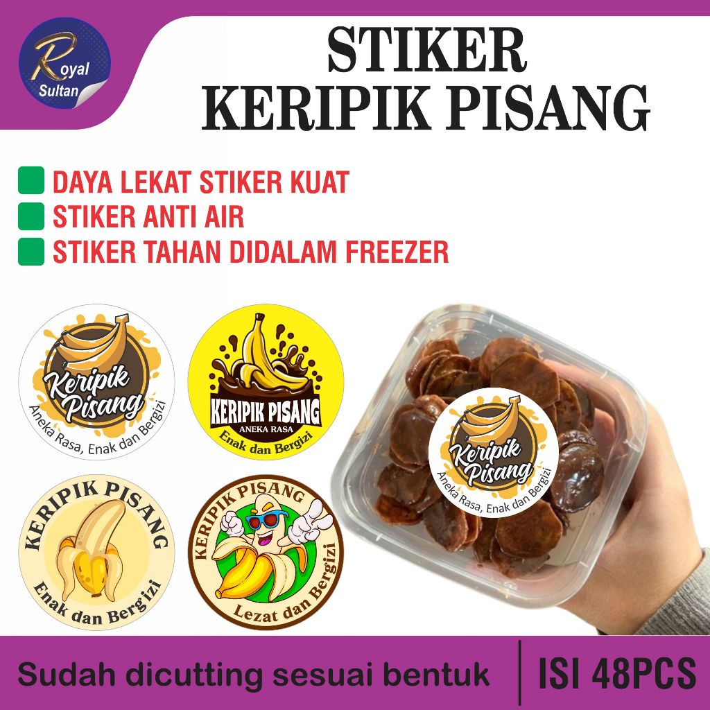 STIKER LABEL KEMASAN KERIPIK PISANG | STIKER LABEL MAKANAN
