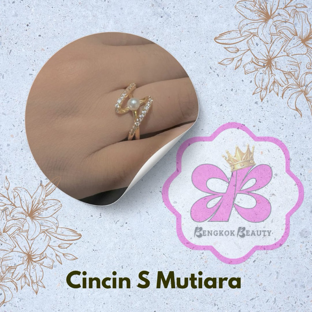 Cincin model s mutiara white