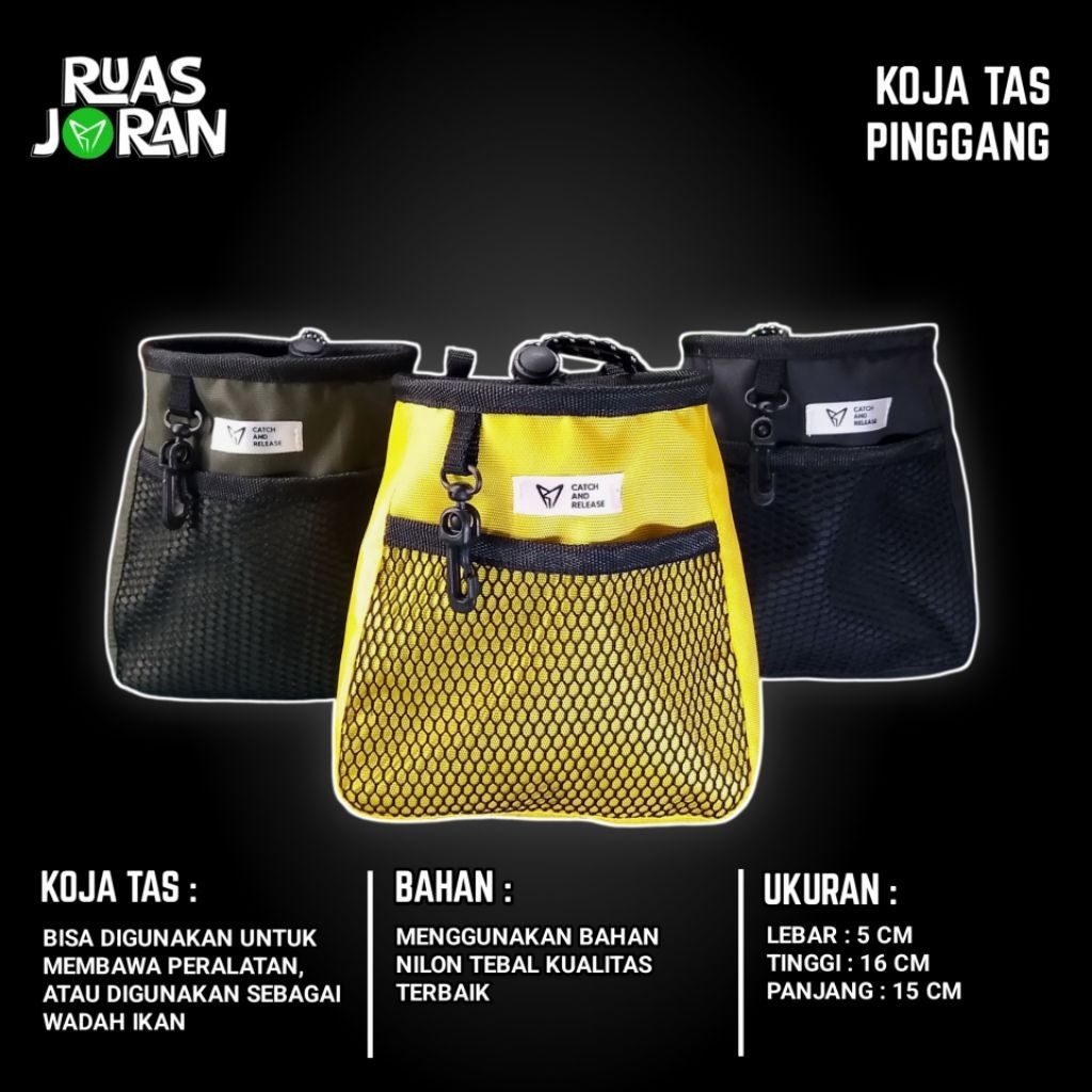 KOJA TAS PINGGANG ANTI AIR - KORANG WADER - TAS MULTIFUNGSI - TAS ALAT PANCING - CHALK BAG