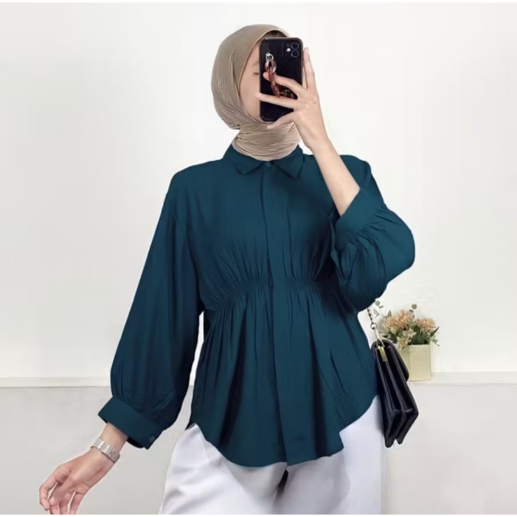 AIKO SHIRT BLOUSE/ KEMEJA KERUT WANITA AIKO SHIRT BLOUSE/KEMEJA REMAJA KEKINIAN