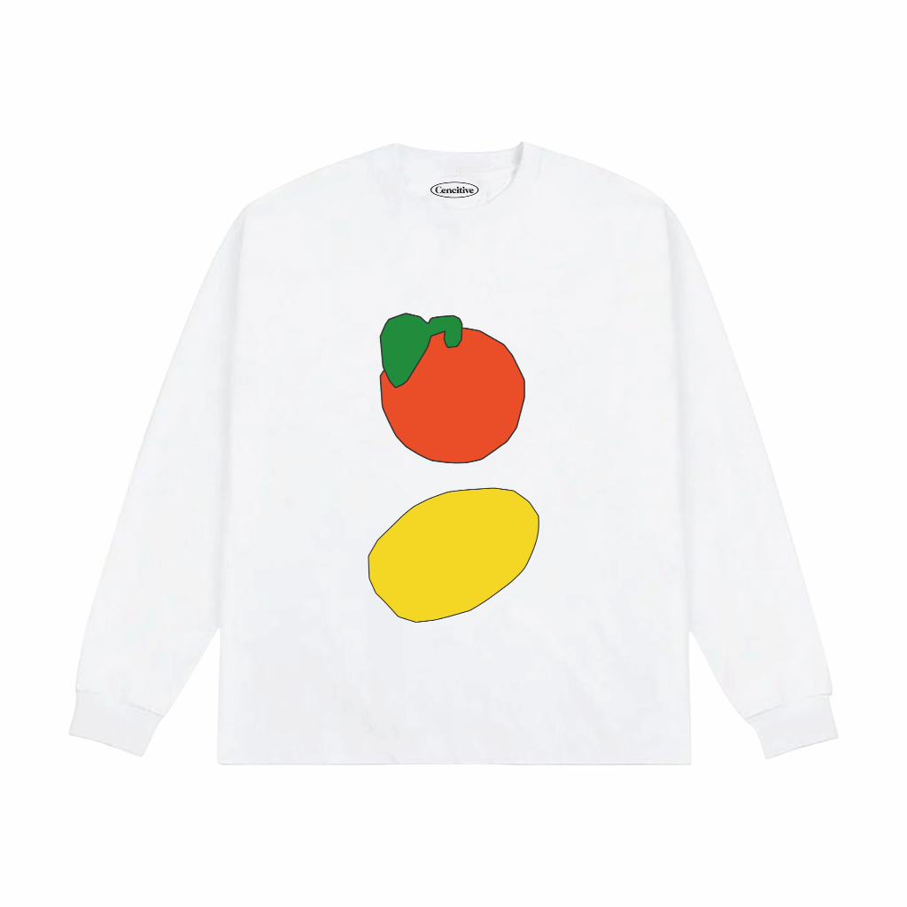TS-Cencitive Tomatoes+lemon White Longsleeve