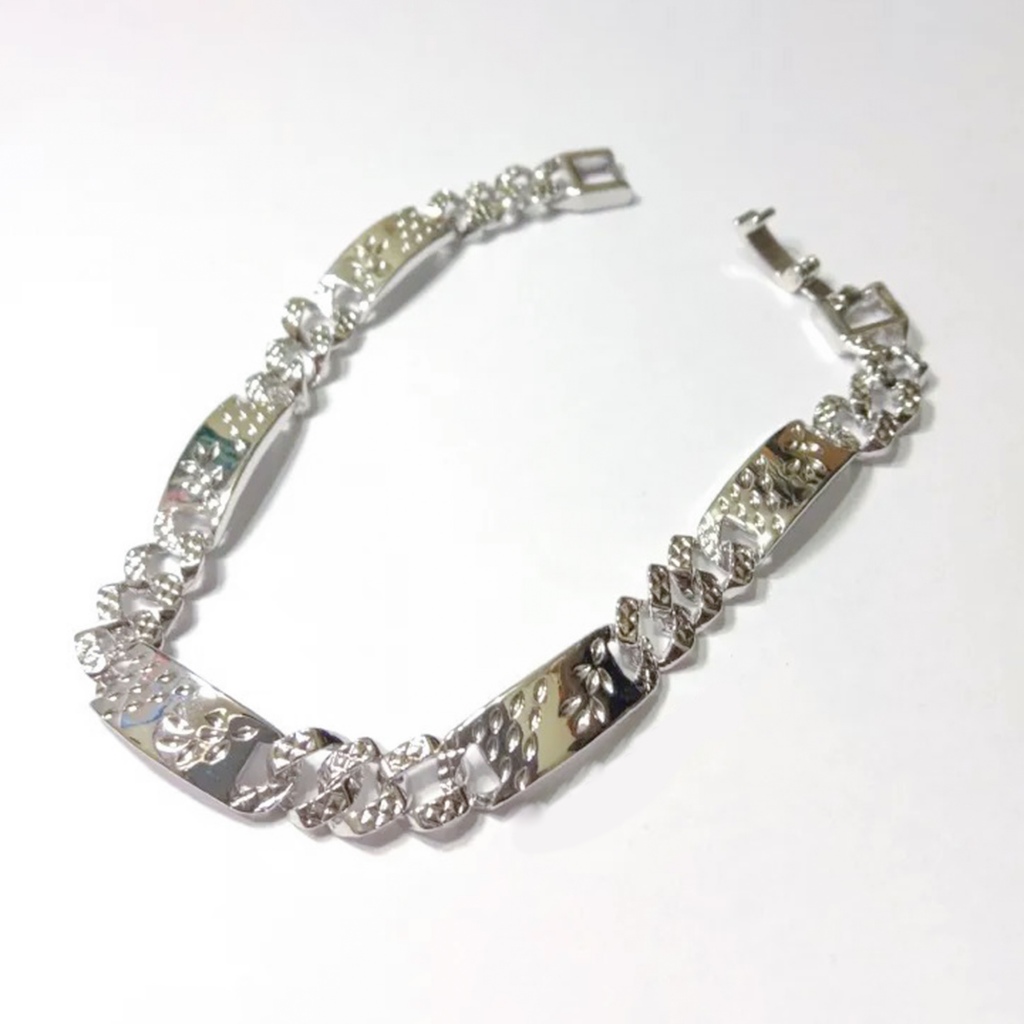gelang xuping tangan wanita motif melati perak silver putih anti karat