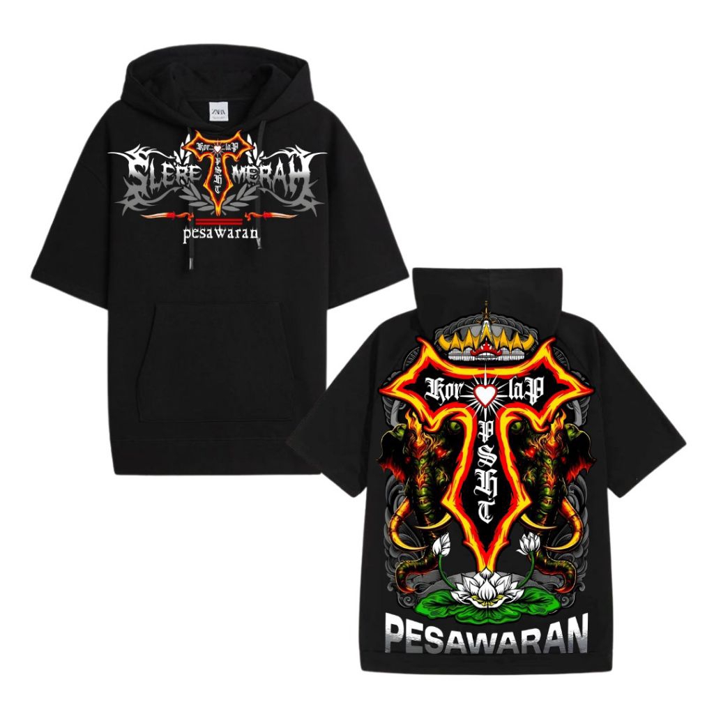 Hoodie tanpa lengan korlap PSHT pesawaran - jemper korlap PSHT sektor barat warna hitam