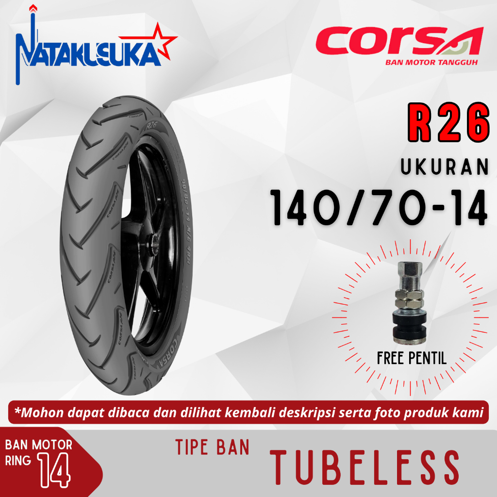 Ban Motor Corsa Platinum R26 140/70-14 Tubeless (TL) Motor Metic
