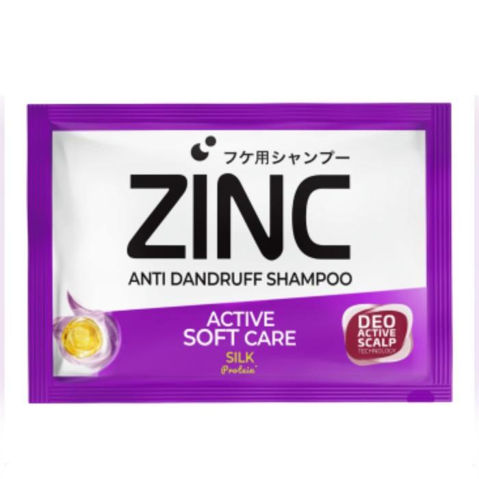 Shampo  Zinc Active  soft care ungu  Kemasan Sachet 24 Pcs