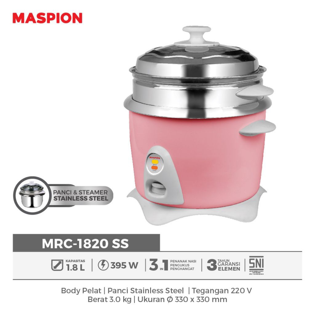 MASPION RICE COOKER 1.8L MRC 1820 SS