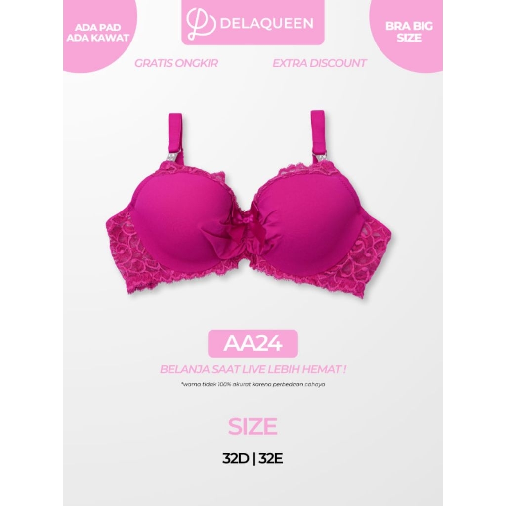 Delaqueen | Bra Big Size Bra Jumbo Bh Big Size 32D 32E AA24