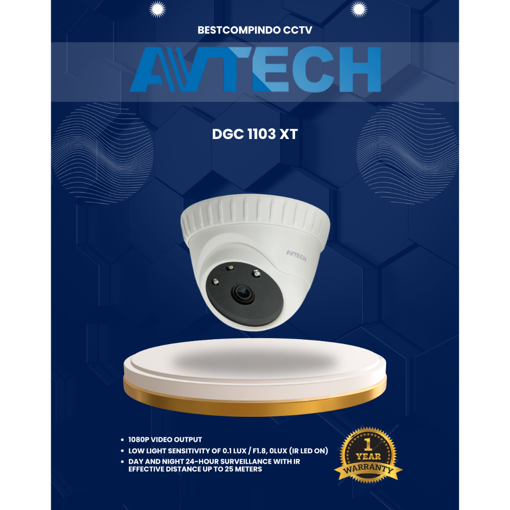 KAMERA CCTV AVTECH INDOOR DGC 1103 XT 1080p 2MP | KAMERA CCTV AVTECH | CAMERA AVTECH INDOOR