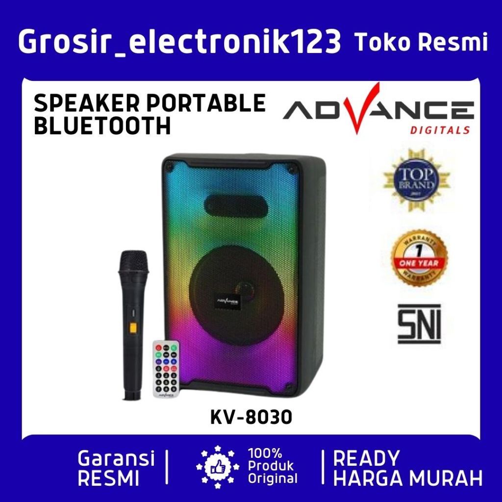 ADVANCE SPEAKER PORTABLE BLUETOOTH 8 INCH KV-8030/KV8030