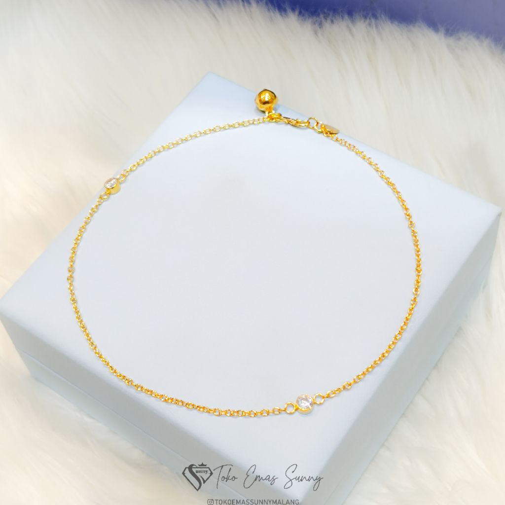 Gelang kaki 300% emas asli