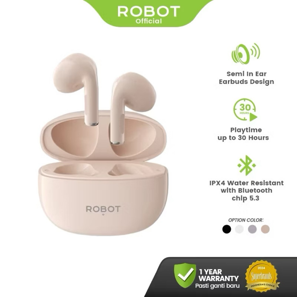 Robot TWS Flybuds T10s semi in ear wireless second (hanya wadah dan isinya sebelah kanan)
