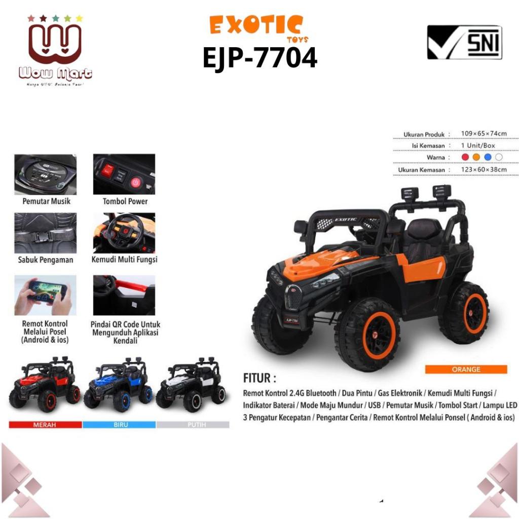 EJP 7704 EJP 7704+ Exotic Kids Rechargeable Car // Mainan Mobil Aki Anak Model Jeep Dilengkapi Remot